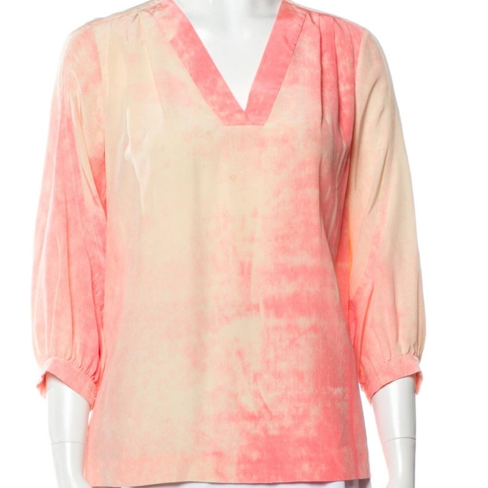 Diane Von Furstenberg Tie Dye Print Blouse